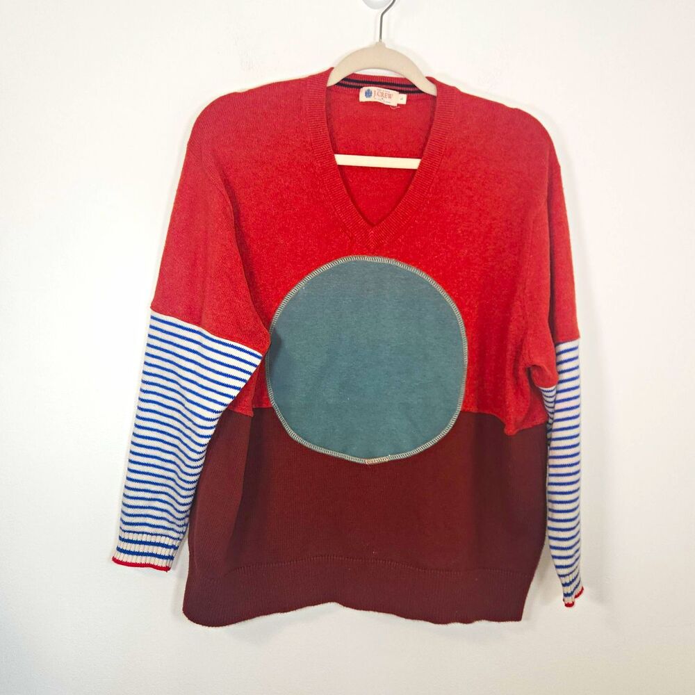 Colorblock Cotton Mixed Knit Sweater LARGE **Tags don't match